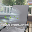 Set 2 Lettini Prendisole Regolabili in 5 Posizioni con Tavolino Laterale e 2 Ruote in Metallo e Poliestere Grigio      