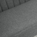 Divano 2 Posti 117x56,5x77 cm in Tessuto Effetto Lino Grigio e Bianco