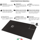 Piatto Doccia in Pietra  Pedrinelli Ardesia Stone Side Grigio Antracite Varie Misure