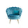 Poltrona a Conchiglia 78x73x78 cm in Velluto Vintage Piedi Oro Sofia Blu