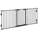 Cancellino per Cani Taglia Piccola e Media Pieghevole a 3 Pannelli 180x3x74,5 cm in Metallo e Plastica Nero