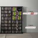 Libreria Porta CD 106,5x24x123,7 cm Design Moderno 16 Ripiani in Legno Nero 