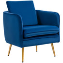 Poltrona Imbottita 63x61x80 cm in Velluto Blu