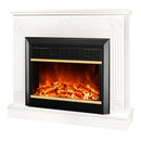 Camino Elettrico da Pavimento 80x95x27 cm Effetto Fiamma 1500W Bonita & Mars Bianco/nero