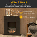 Camino a Bioetanolo da Pavimento 73x20x75 cm Bruciatore da 0,9L in Acciaio Verniciato  Nero Opaco 