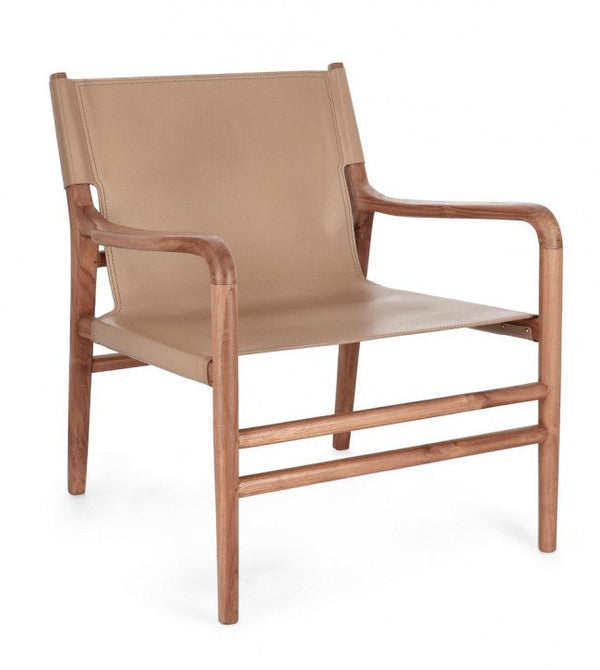 acquista Poltrona Soggiorno 70x72x79 cm Caroline in Pelle Tortora
