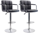 Set 2 Sgabelli con Alzata a Gas e Seduta Girevole in Similpelle Charlotte Nero