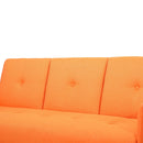 Divano Letto 3 Posti con Tavolino in Lino Arancione 190x85x79 cm 