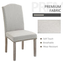 Set 2 Sedie Imbottite 51x64x99,5 cm in Tessuto  Grigio chiaro