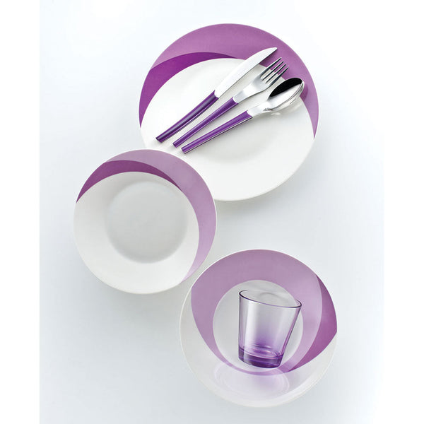 Set 7 pezzi Piatti + Posate + Bicchiere Eme Natura Flower Viola online