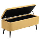Panca Fondo Letto Contenitore 101x38,5x44,5 cm Rivestimento in Poliestere Giallo   