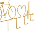 Appendiabiti da Muro Bicicletta Oro 59x3,2x26,5 cm in Metallo Oro      