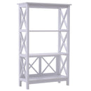 Libreria Scaffale da Parete a 3 Ripiani in Legno Bianco 70x30x113 cm 