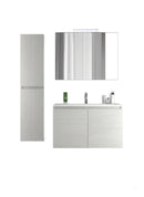 Mobile da Bagno Sospeso con Lavabo 80 cm e Specchio Bali Two Bianco Frassino      
