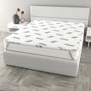 Topper Memory Con Fodera in Poliestere e Carbonio Bianco Varie Misure