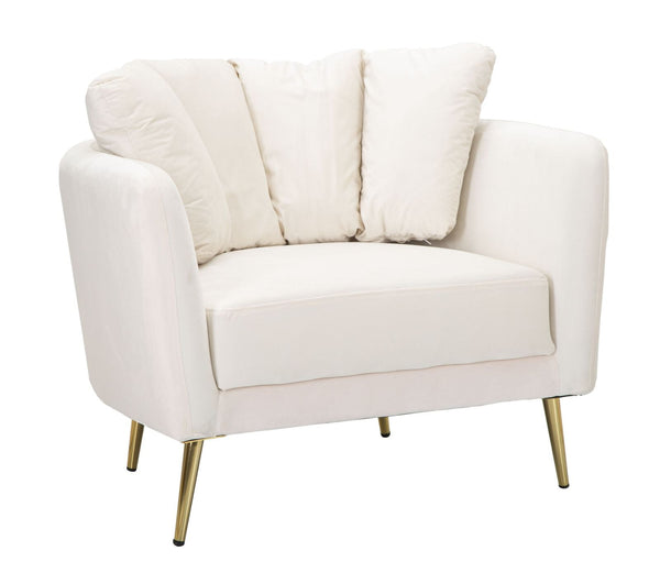 online Poltrona Kiev 88x74x77 cm in Poliestere Crema/Oro