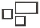 Set 3 Mensole Cubo da Parete Quadrato e Rettangolare in Fibra di Legno Tribù Nero