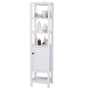 Mobile Alto da Bagno 1 Anta 4 Ripiani 40x35x164 cm in Truciolare  Bianco