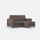 Divano 2 Posti con Pouf 168x145x85 cm Marrak in Tessuto Talpa