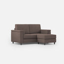 Divano 2 Posti con Pouf 168x145x85 cm Marrak in Tessuto Talpa