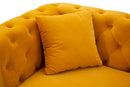 Divano Emy Senape con Cuscini 162x83x76 cm in Legno e Poliestere      