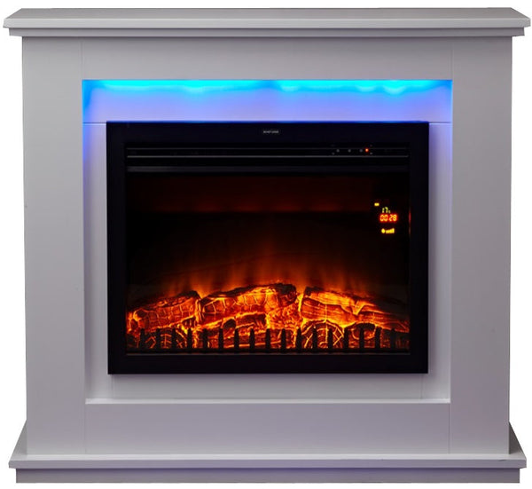 Camino Elettrico da Pavimento Effetto Fiamma 2000W CheminArte Sydney Bianco online