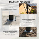 Gazebo Pergola da Giardino 286x384x252 cm con 16 Fori di Drenaggio in Metallo e Poliestere Grigio      