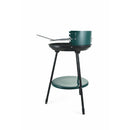 Barbecue a Carbone Carbonella Rotondo Ø42x77 cm con Vassoio in Acciaio al Carbonio Verde      
