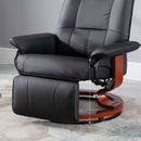 Poltrona Relax Reclinabile Manualmente fino 145° con Poggiapiedi e Rivestimento in Finta Pelle Nero      