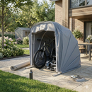 Motobox a Chiocciola Copertura Box in PVC per Moto Scooter - 280x130xh140 cm\/Grigio Maddi