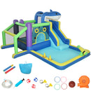 Gonfiabile Tema Squali per Bambini 405x345x235 cm con Scivolo Piscina Acqua-Palline in Tessuto Oxford 840D+420D Multicolore      