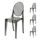 Set 4 Sedie 38x46x90,5 cm in Policarbonato da Interno Elizabet Grigio Fume