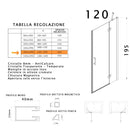 Porta Parete Doccia 1 Anta Battente in Cristallo Trasparente 8mm H195 Bonussi Isabel Varie Misure
