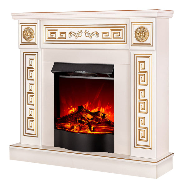 Camino Elettrico da Pavimento 102x110x30 cm Effetto Fiamma 1600W Versailles & Corsica Avorio prezzo