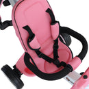 Passeggino Triciclo per Bambini con Maniglione Tettuccio e Cestino Rosa Chiaro 