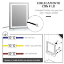 Specchio da Bagno con LED e Mensola in Vetro 70x50 cm 