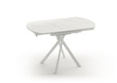 Tavolo Allungabile Roll 120x80/120x76 cm Top in Ceramica Gambe in Metallo Marmo Calacatta Bianco