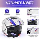 Casco Jet per Scooter Visiera Lunga e Parasole Taglia S Bianco