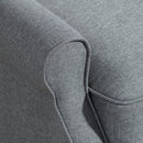 Poltrona Reclinabile 132° Max 74x84x102 cm in Tessuto Effetto Lino con Poggiapiedi Grigio      