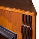 Camino Elettrico da Pavimento ad Angolo 88,2x95x47,3 cm Effetto Fiamma 2000W Clasic & Pluton Noce