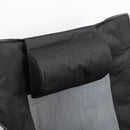 Sedia da Campeggio Pieghevole 58x148x90 cm con Poggiapiedi Nera
