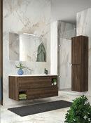 Mobile da Bagno Sospeso con Lavabo 100 cm e Specchio Dany Noce Scuro      