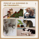 Tiragraffi per Gatti Albero a 3 Livelli Ø40x65 cm in Peluche e Sisal Marrone  