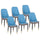 Set 6 Sedie Imbottite 45x42x92 cm in Similpelle Blu