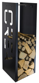 Portalegna per Camino da Interno  35x35x110 cm in Acciaio Crea Fooc Nero