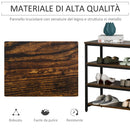 Scaffale 4 Ripiani 100x30x72 cm in Metallo e Legno  Marrone Rustico