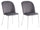 Set 2 Sedie 45x47x85 cm in Velluto Grigio