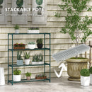 Scaffale Porta Piante a 4 Livelli da Esterno e Interno 88x28x107cm in Acciaio Verde