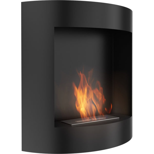 sconto Camino a Bioetanolo da Parete 77,9x81 cm Flig Akron Nero