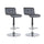 Set 2 Sgabelli Bar 36x38,5xH83/98 cm in Similpelle Kurt Grigio Scuro